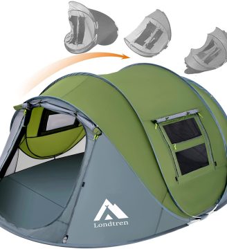 4 Person Easy Pop Up Tent Waterproof Automatic Setup 2 Doors-Instant Family Tents for Camping Hiking & Traveling
