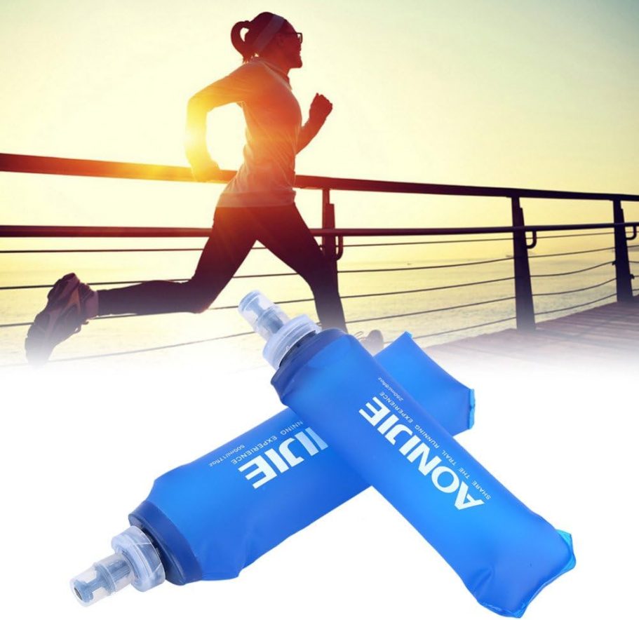 AONIJIE 2 Pcs Sports Collapsible Water Bottle BPA Free - TPU Soft Drink Water Kettle Foldable Flask for Hiking Bicycling Running Climbing - Image 3