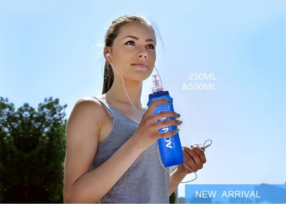 AONIJIE 2 Pcs Sports Collapsible Water Bottle BPA Free - TPU Soft Drink Water Kettle Foldable Flask for Hiking Bicycling Running Climbing - Image 4