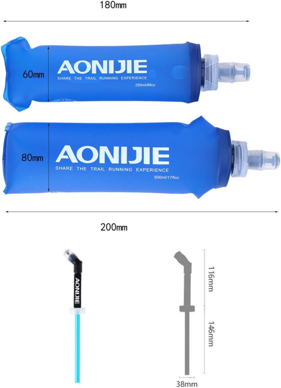 AONIJIE 2 Pcs Sports Collapsible Water Bottle BPA Free - TPU Soft Drink Water Kettle Foldable Flask for Hiking Bicycling Running Climbing - Image 6