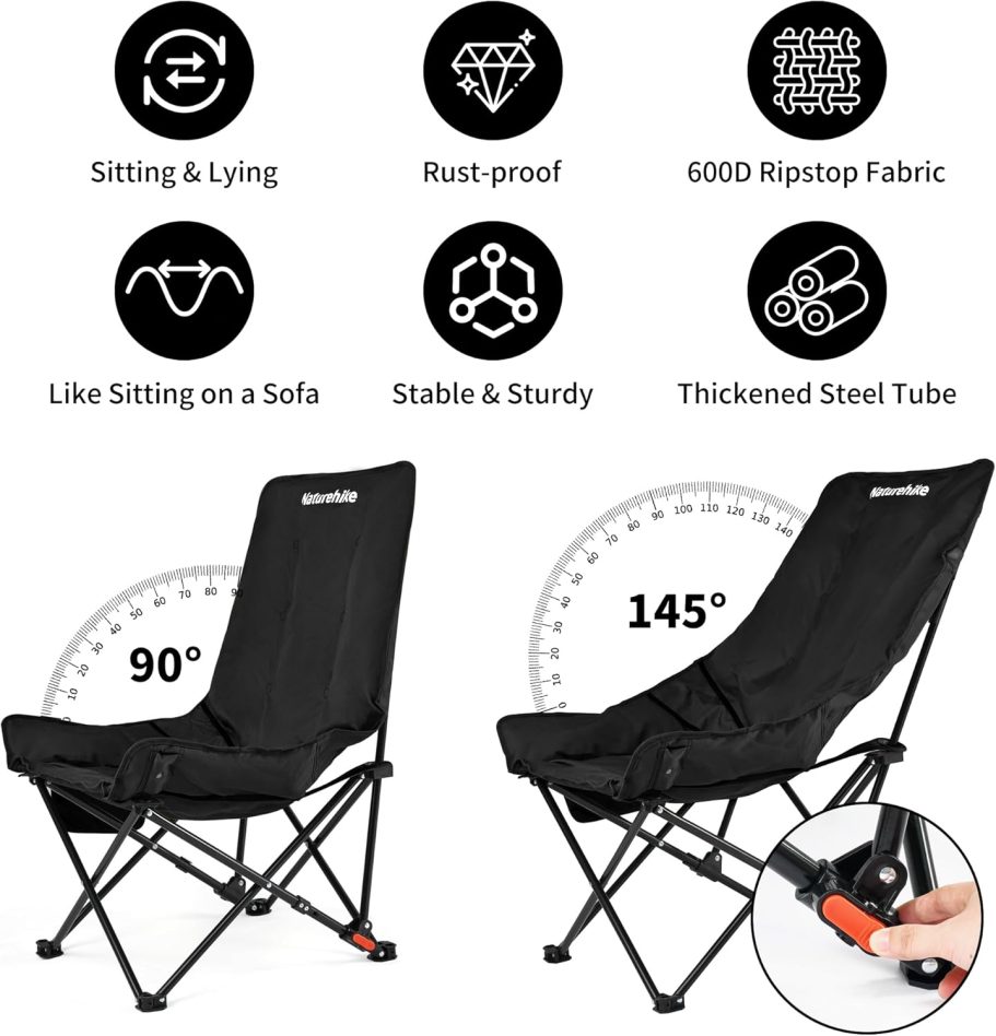 Naturehike Quilted Camping Chair with Padded Seat - Image 3