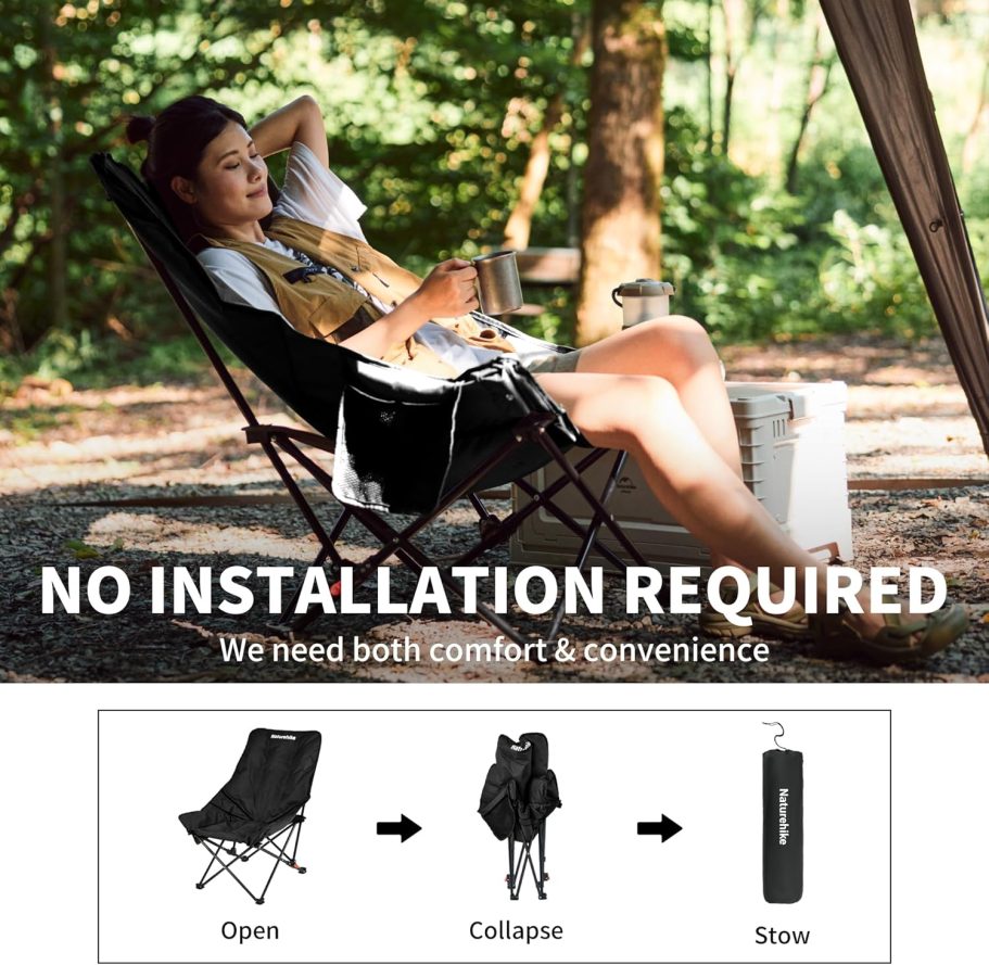 Naturehike Quilted Camping Chair with Padded Seat - Image 7